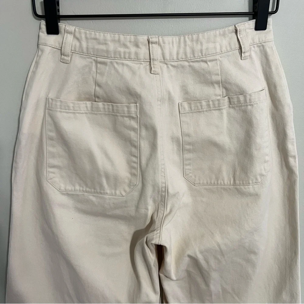 Rolla’s Wide Leg High Rise Off White Pants size 8 Short